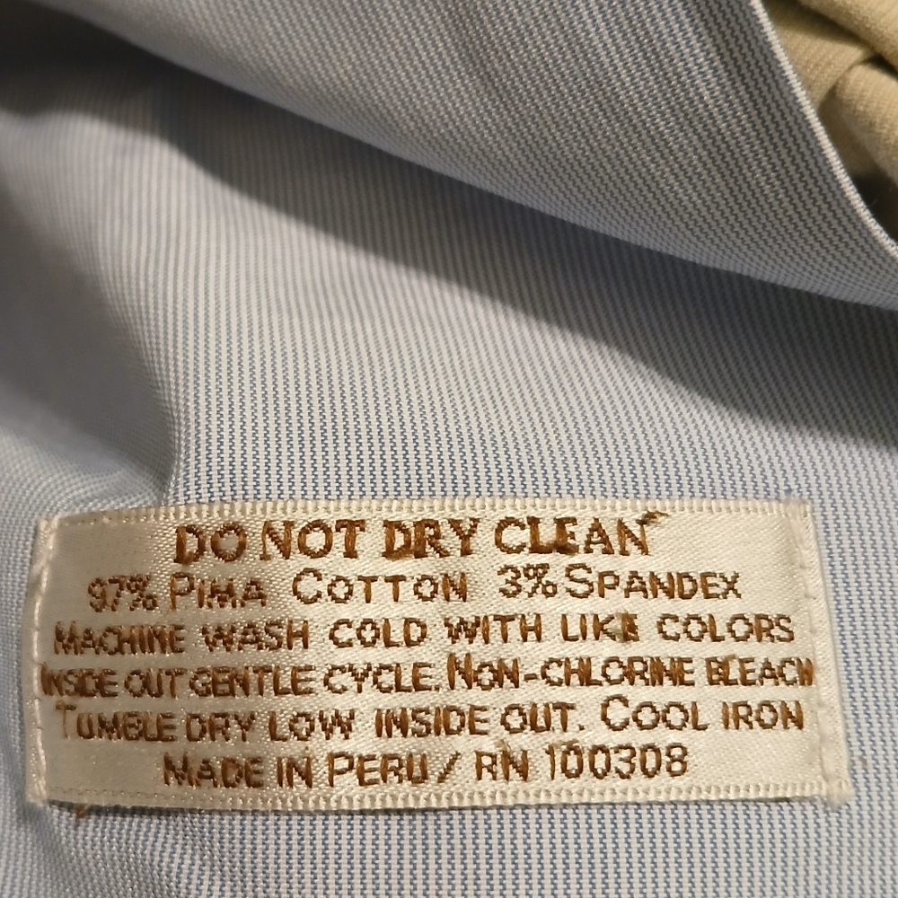 Peter Millar Flat Front Casual Tan Chino Pants Men's Size 35 X 30 - Picture 4 of 4